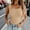Khaki, variant on Women's Square Neck Tank Top Sleeveless Wide Strap Form-Fitting Camisole Red XL