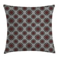 thumbnail image 1 of Red and Black Throw Pillow Cushion Cover, Persian Moroccan Middle Eastern Design with Flower Image, Decorative Square Accent Pillow Case, 20 X 20 Inches, Light Grey White and Burgundy, by Ambesonne, 1 of 1