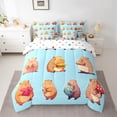 thumbnail image 2 of Homewish Cartoon Capybara 7-Piece Twin Bedding Sets for Preppy Children Kids,Kawaii Animal Bedding Comforter Set,Cute Wildlife Breathable Sheet Sets,Microfiber Bedroom Decor,Reversible, 2 of 8