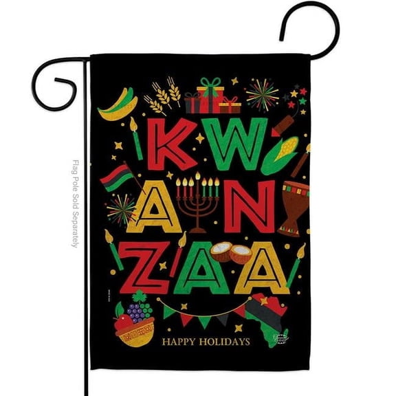 Ornament Collection G190185-BO 13 x 18.5 in. Kwanzaa Holiday Black History Double-Sided Decorative Vertical Garden Flags for House Decoration Banner Yard Gift