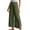Army Green, variant on Women's Cotton Wide Leg Pants Casual Button Side Slit Pockets Loose Fit Summer Beach Long Pants