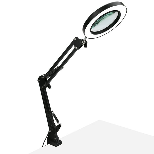 Fdit 10X Magnifying Glass Table Lamp Folding Clip‑On LED Beauty Nail Art  Lamp (3160C),Magnifying Glass Lamp, Desk Lamp 