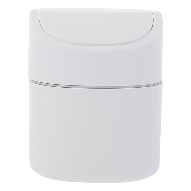 1 bote de basura doméstico útil, contenedor de basura de escritorio, tapa, mini soporte para basura.
