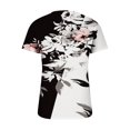 thumbnail image 4 of ICHUANYI Clearance Women Fashion Casual Printing Shirts Short Sleeve Loose Tee Tops Tunic Blouse(Black, L) ICHUANYI WER2023081002438, 4 of 5