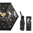 thumbnail image 2 of JSTEL Cute Skull Pumpkin Star Folding Umbrella for Rain Sun Travel Mini Lightweight Compact Umbrellas, 2 of 5