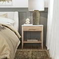 thumbnail image 3 of Mayfair 1 Drawer Wood and Marble Nightstand in Light Brown  5751455, 3 of 7