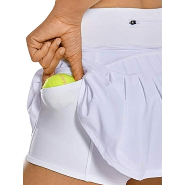 Txlixc Pantalones Cortos para Mujer, Deporte Cintura Media Vestido Plisado Tenis Golf Falda Cintura Trasera Bolsillo Cremallera Ropa para Mujer Txlixc Estilo de ocio