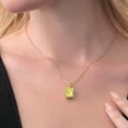thumbnail image 4 of 18K Yellow Gold Plated Silver Yellow Lemon Quartz and White Moissanite Pendant Necklace for Women (6.87 Cttw, Gemstone Birthstone, Emerald Cut Checkerboard 14X10MM, with 18 inch Silver Chain), 4 of 4