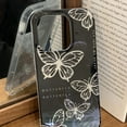 thumbnail image 3 of Black Glitter Butterfly Phone Case Compatible with iPhone 14, Korean 3D Cute Bling Hollow Butterfly Phone Cover with Silver Glitter Card for Women Girls, 3 of 12