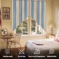 thumbnail image 5 of Stripes Swag&nbsp;Curtains Yellow Blue Lines Vintage Kitchen Swag Valance Rod Pocket Curtain Valances Scalloped Window Treatment/Drapes for Living Room Bedroom, Each 36"W x 36"L, 5 of 8
