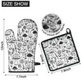 thumbnail image 6 of Black and White Mushroom Kitchen Oven Mitt and Pot Holder Sets 2 Pcs for Baking, Cooking and Grilling, Heat Resistant Up To 392 °F, 6 of 7