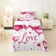 thumbnail image 2 of jejeloiu Cute Love Balloon Twin Sheet Sets,Happy Valentine's Day Bedding For Girls Women 3-Piece, 2 of 6