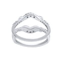 thumbnail image 4 of AFFY 1/3 CT Round Cut White Cubic Zirconia Chevron Enhancer Guard Ring In 14K White Gold Plated 925 Sterling Silver (0.33 Cttw)-7, 4 of 6
