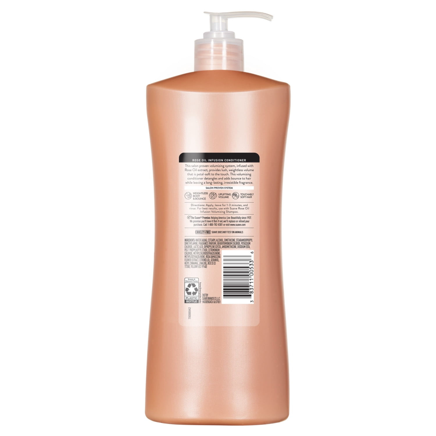 Suave Rose Oil Infusion Volumizing Conditioner for Fine, Flat Hair, 28 FL OZ Pump
