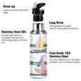 thumbnail image 3 of Yayeee 33oz Insulated Water Bottle Double Wall Stainless Steel with Flip Straw Lid, White Hand Drawn Sailboats, 3 of 7