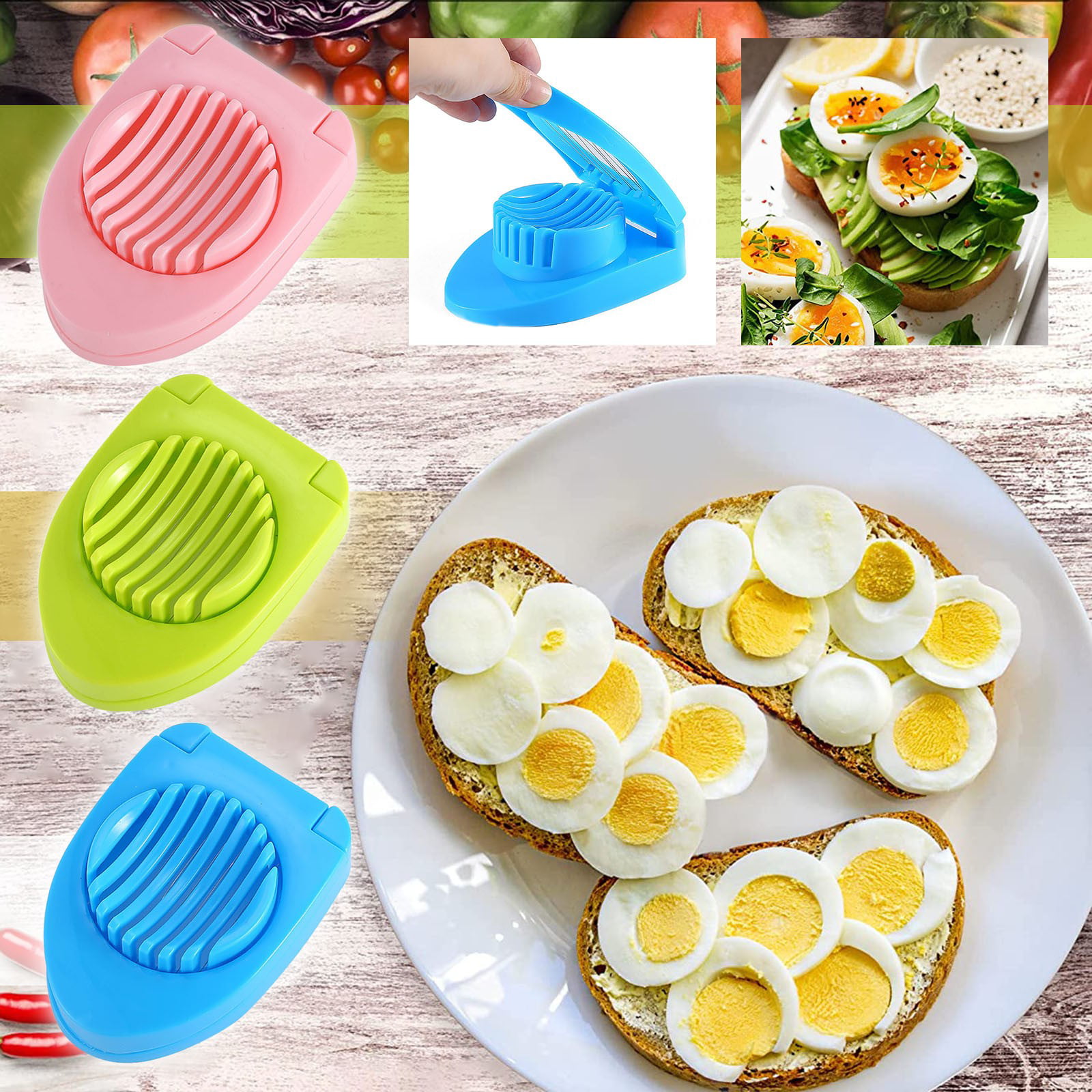 3-in-1 Egg Slicer, Multi-Function Fancy Egg Cutter, Stainless Steel Slicing  Egg Slicer Preserved Egg Cutting Device, Egg Crusher