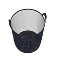 thumbnail image 3 of Balery Navy Dark Blue Round Laundry Basket with Handles Waterproof Freestanding Laundry Hamper for Clothes Toys in the Dorm and Family-Small, 3 of 8