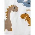 thumbnail image 6 of Kucnuzki 0 Months Newborn Baby Boy Winter Outfits Pants Sets 1 Months Long Sleeve Carton Dino Prints Rompers Elastic Pants Hat 3PCS Set Brown, 6 of 9