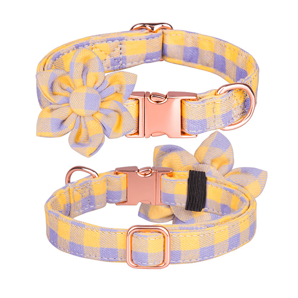 Collar de perro con flores, collar de perro ajustable con estampado floral, collar para mascotas para perros pequeños, medianos y grandes