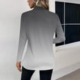 thumbnail image 4 of Women's Fashion Athleisure Solid-Color Long-Sleeve Stand-Collar Polo Shirt Top, Comfortable & Skin-Friendly & Breathable, Gifts for Women, 4 of 5