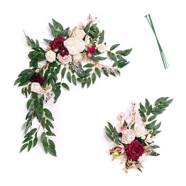 Artificial Flower Swag Set of 2 for Wedding Welcome Sign Floral Decoration