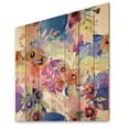 thumbnail image 2 of Designart 'Wildflowers and Vibrant Wild Spring Leaves IV' Modern Print on Natural Pine Wood, 2 of 5