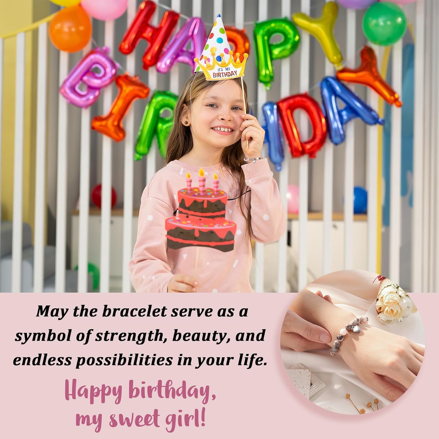 ORISPRE 8-21 Year Old Girl Birthday Gifts Sweet Number Heart Bracelet for Daughter/Granddaughter/Niece/Friends