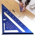 thumbnail image 2 of Carpenter Square, Aluminum Alloy Rafter Square, Sae & Metric Dual Scale Carpenter Measuring Layout Tool, 0-90° Protractor Cast Triangle Ruler Protractor for Woodworking Carpentry, 2 of 9