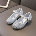 thumbnail image 3 of GYRATEDREAM Toddler Girl Mary Jane Shoes Low Heel Dress Shoes Glitter Princess Ballet Flats for Kid Girl, 3 of 11