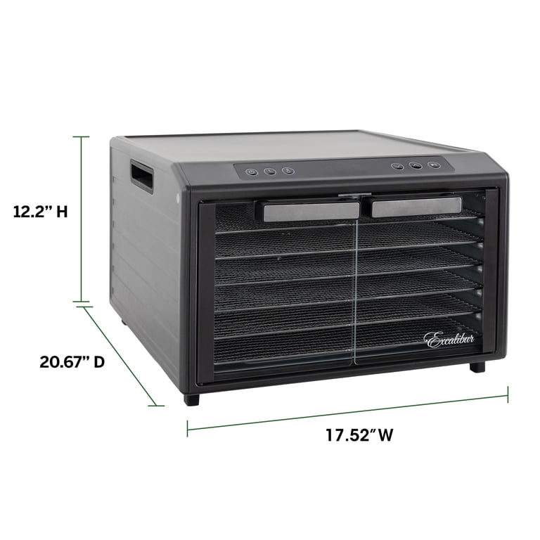 Excalibur 6 Tray Digital Dehydrator, Stainless Steel, Hyperwave