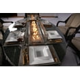 thumbnail image 3 of Outdoor Patio 7-Piece PE Rattan Wicker Oval Fire Pit Dining Table Chair Set, Brown, 3 of 7
