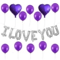 thumbnail image 2 of Bewildely Globo con letras de amor, confesión del Día de San Valentín, globo con corazón de amor, monograma de película de aluminio, decoración para Kits de decoración para fiestas Violeta Bewildely HA8818-06B, 2 of 6