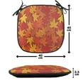 thumbnail image 4 of Orange Chair Seating Cushion Set of 4, Colorful Autumn Fall Season Maple Leaves in Unusual Designs Nature Print, Seat Pads for Office with Anti-slip Backing, 16"x16", Burnt Orange, by Ambesonne, 4 of 7
