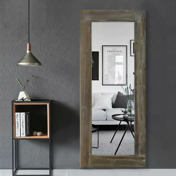 Full Length Wall Mirror Wood Dark Brown, Full Length Wall Mirror Dark Wood Frame