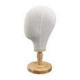 thumbnail image 2 of Linen Mannequin Head Hat Wig Accessories Display Head Mould With Solid Wood Base DIY Sewing Craft Supplies Fake Head Model, 2 of 10