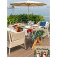 thumbnail image 4 of Outdoor Tablecloth with Umbrella Hole and Zipper, Christmas Snowman Rectangle Table Cloth 60x120 Inch Waterproof Tablecloth, Brown Winter Snowflake Xmas Pine Tree Picnic Table Cover for Patio Camping, 4 of 7