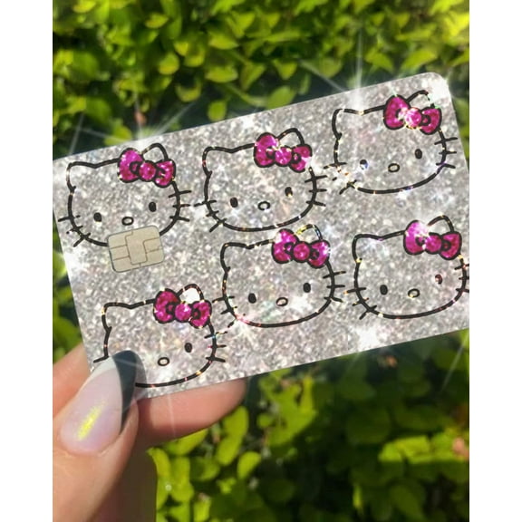 Sticker Ultra Bling Debit - Credit Card Skin Shiny Removable Cover Especially Bright Back Information, Protecting - No Bubble, Slim, Waterproof Card Cover Silver Reflective