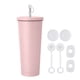 thumbnail image 1 of Juego de 6 tapones antiderrames para vasos de 40 y 30 oz. Incluye 2 tapas para popote, 2 tapones cuadrados y 2 tapones redondos antiderrames., 1 of 6