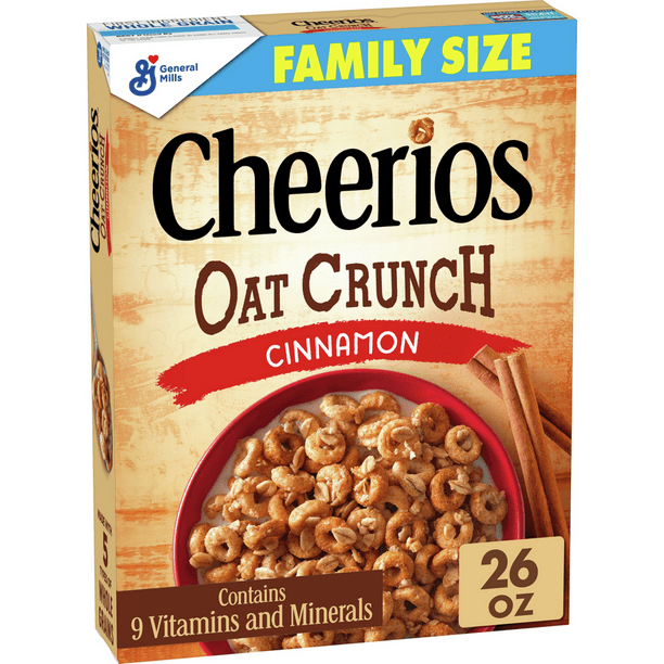 Cheerios Oat Crunch Cinnamon Breakfast Cereal Family Size 26 Oz Walmart Com Walmart Com