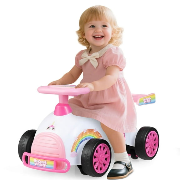 Infans Kids Ride On Push Car w/Music Under-Seat Storage Universal Wheels for Boys Girls