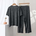 thumbnail image 5 of Stamzod 2 Piece Pajamas for Women Set Short Sleeve Pajamas T Shirts and Pants Crewneck Pjs Set Soft Loose Sleepwear Dark Gray B XXL, 5 of 5