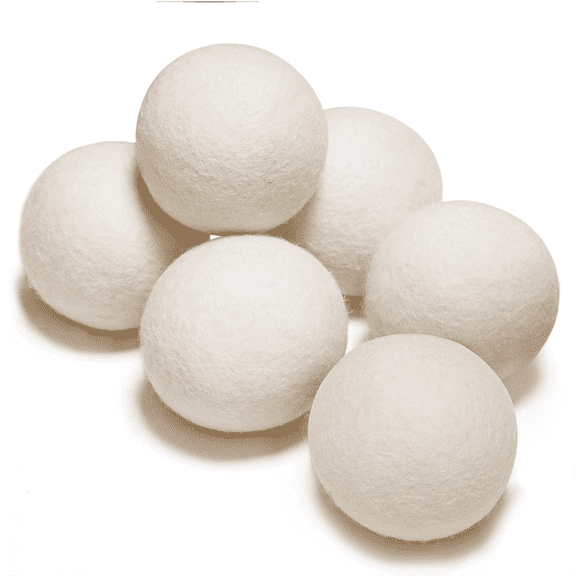 6 Pack All Natural Organic Wool Dryer Balls XL Size - Reusable Chemical Free Natural Fabric Softener, Anti Static, Reduces Clothing Wrinkles and Saves Drying Time-Bonison