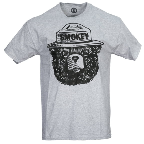 Smokey Bear Face Logo Vintage Adult T-shirt Tee - Officially Licensed