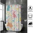 thumbnail image 4 of Coolnut Bath Shower Curtain Liners Rabbits and Wildflowers 66x72in Polyester Waterproof with 12 Curtain Hooks, 4 of 6