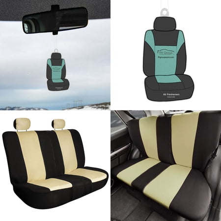 FH Group Full Coverage Flat Cloth Rear Set Seat Covers with Bonus Air Freshener