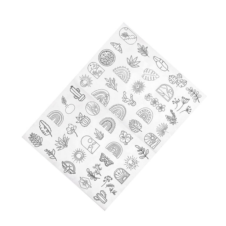 Water Soluble Stabilizer Transfer Patch Paper Embroidery Topping Film  Fabric Stabilizer Flower Patterns Hand Embroidery Pattern for Aprons Style  D 