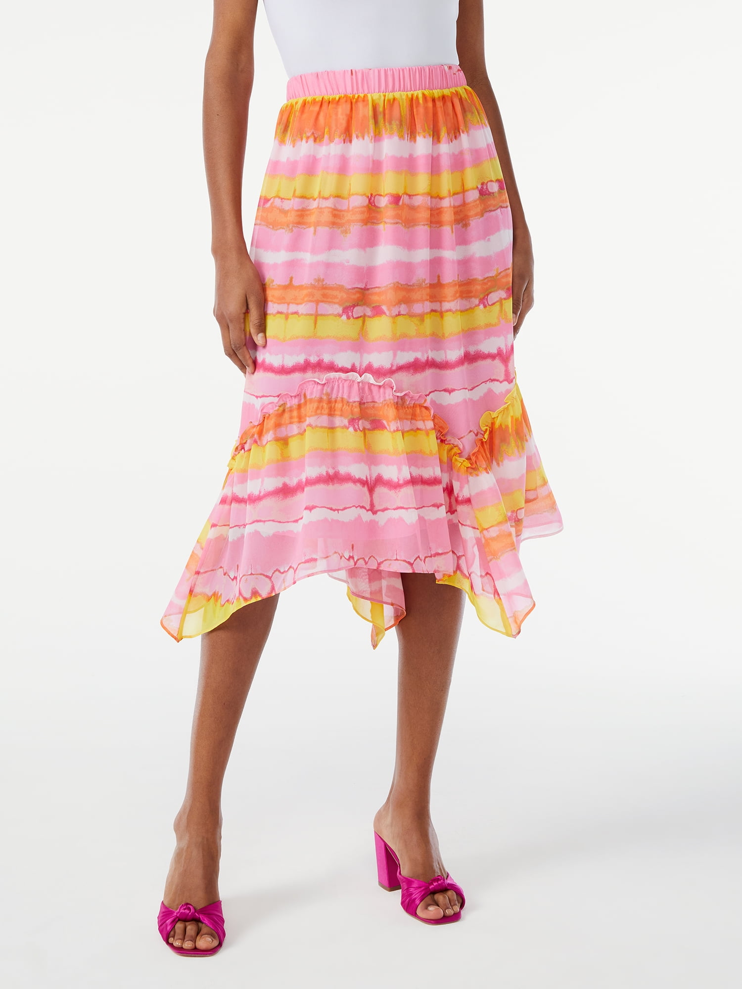 Buy Scoop Womens Ruffle Tiered Midi Skirt at Ubuy Maldives