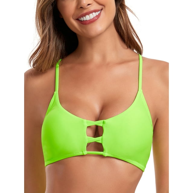 RELLECIGA Women's Strappy Triangle Bikini Top for Women