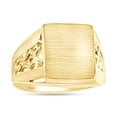 thumbnail image 2 of AFFY Men's Square Platform Signet Ring In 14k Yellow Gold Over 925 Sterling Silver, Ring Size - 10.5, 2 of 3