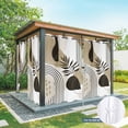 thumbnail image 6 of Outdoor Curtains for Patio Waterproof, Brown Boho Geometric Outdoor Privacy Panels Grommet, Country Retro Abstract Lines Leaves Blackout Outside Curtains for Porch/Cabana 54"x108", 2 Panels, 6 of 8